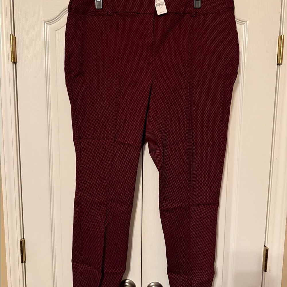 Lane Bryant Maroon Patterned Pants